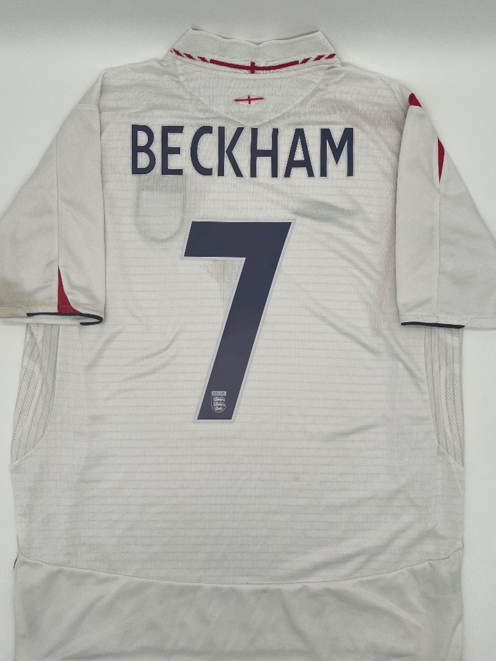 England 2006/2007 Home Beckham #7 Authentic Umbro Jersey L Men White